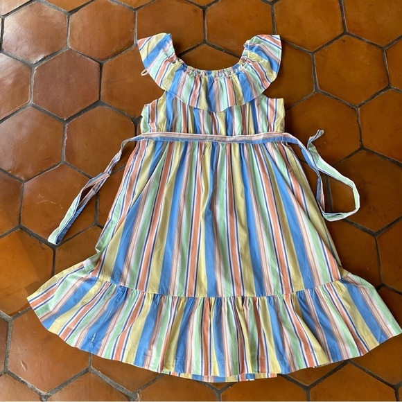 NEW DRAPER JAMES RSVP Off Shoulder Ruffle Sleeve Striped Midi Dress Size 3X - Picture 4 of 11